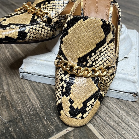 Tory Burch Leather Snake Python Embossed Mule 7.5 - Picture 2 of 9